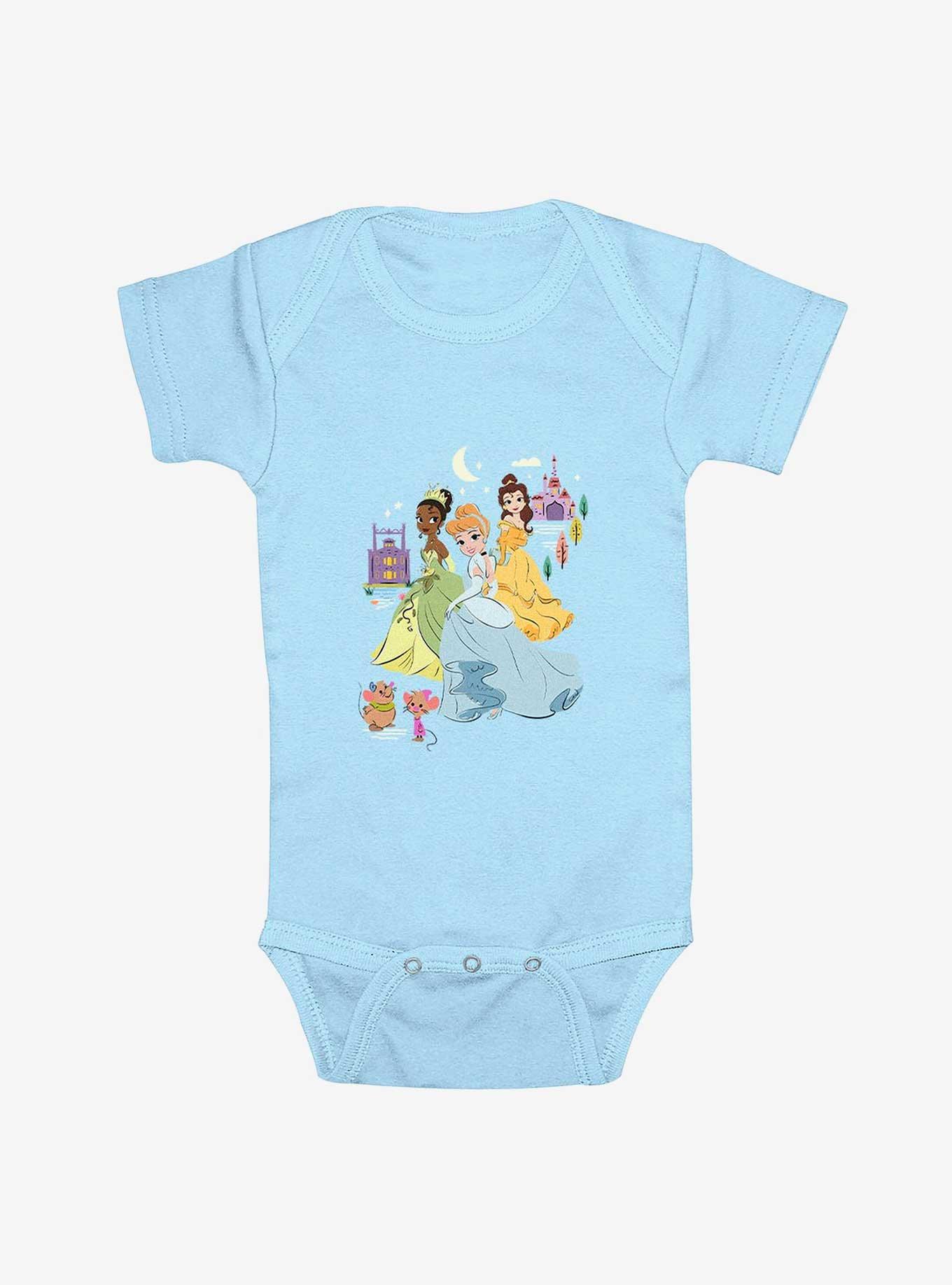 Disney Princesses Cinderella Tiana & Belle Infant Bodysuit, , hi-res