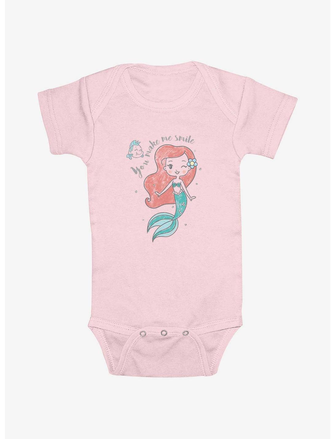 Disney The Little Mermaid Ariel You Make Me Smile Infant Bodysuit, PINK, hi-res