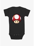 Nintendo Red Mushroom Infant Bodysuit, BLACK, hi-res