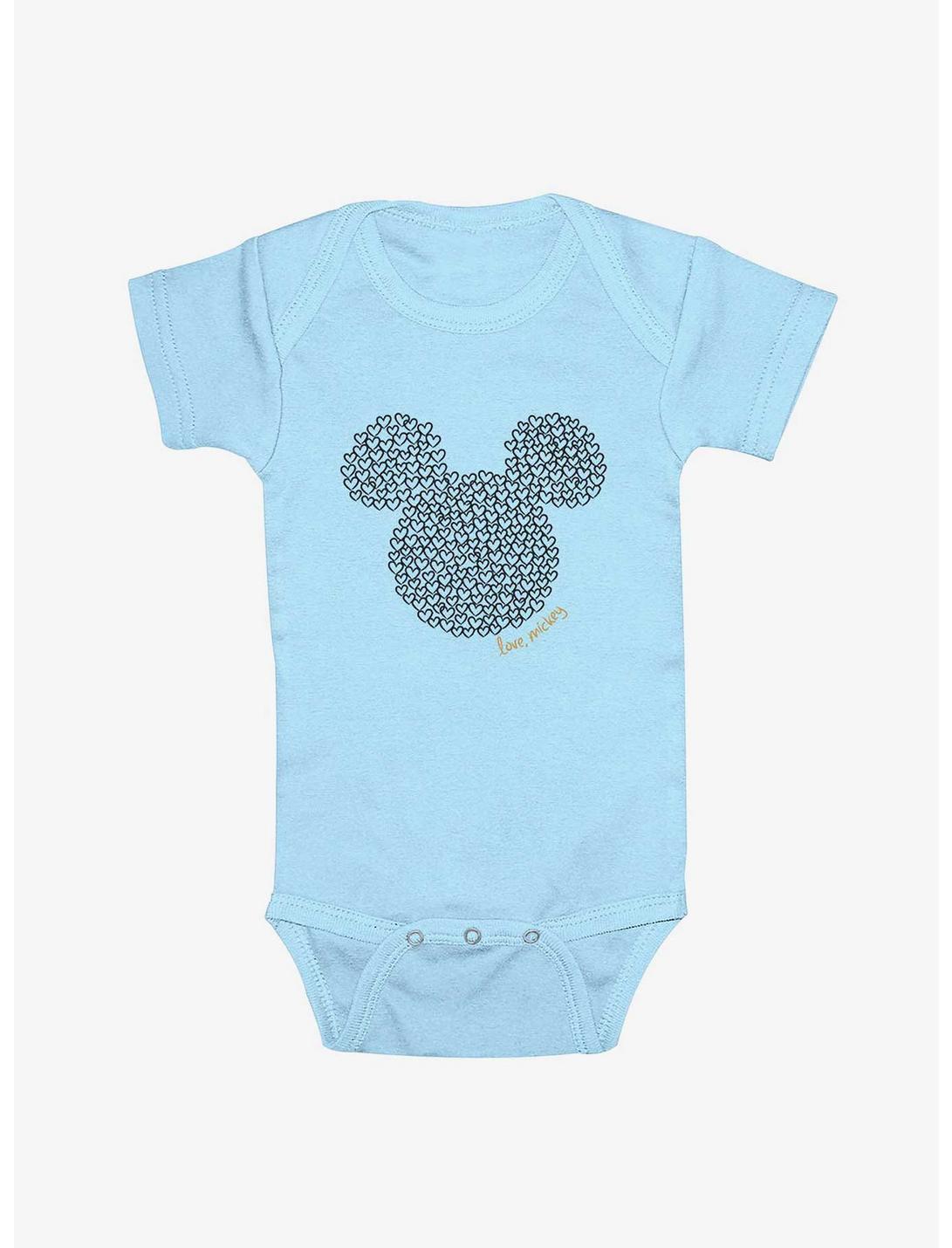 Disney Mickey Mouse Hearts Love Mickey Infant Bodysuit, LT BLUE, hi-res
