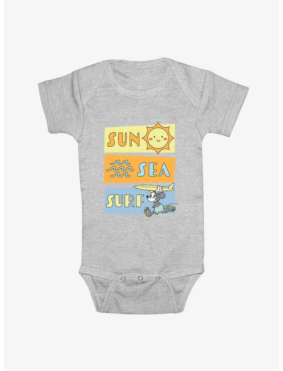 Disney Mickey Mouse Sun Sea Surf Infant Bodysuit, ATH HTR, hi-res