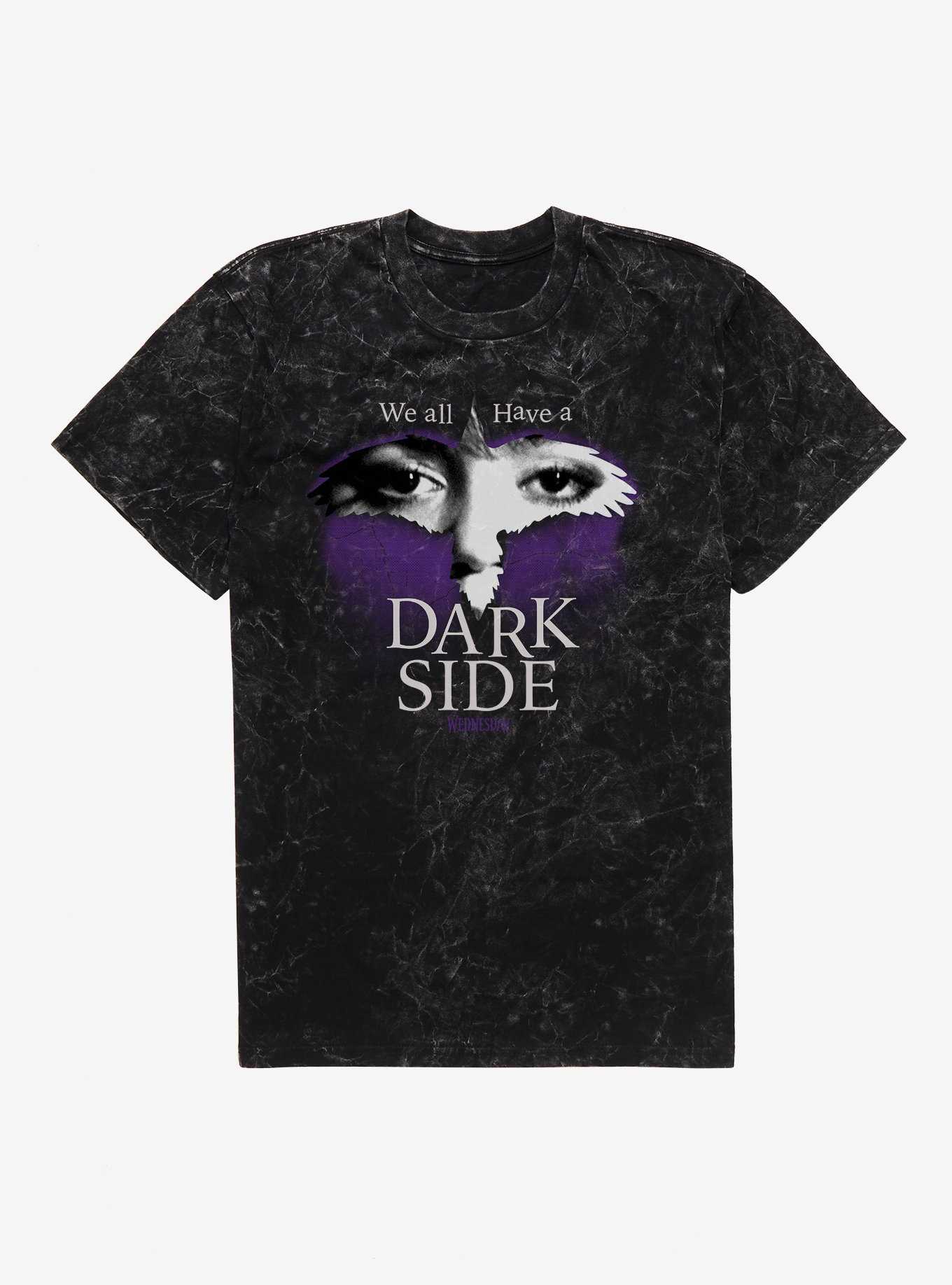 Wednesday We All Have A Dark Side Mineral Wash T-Shirt, , hi-res