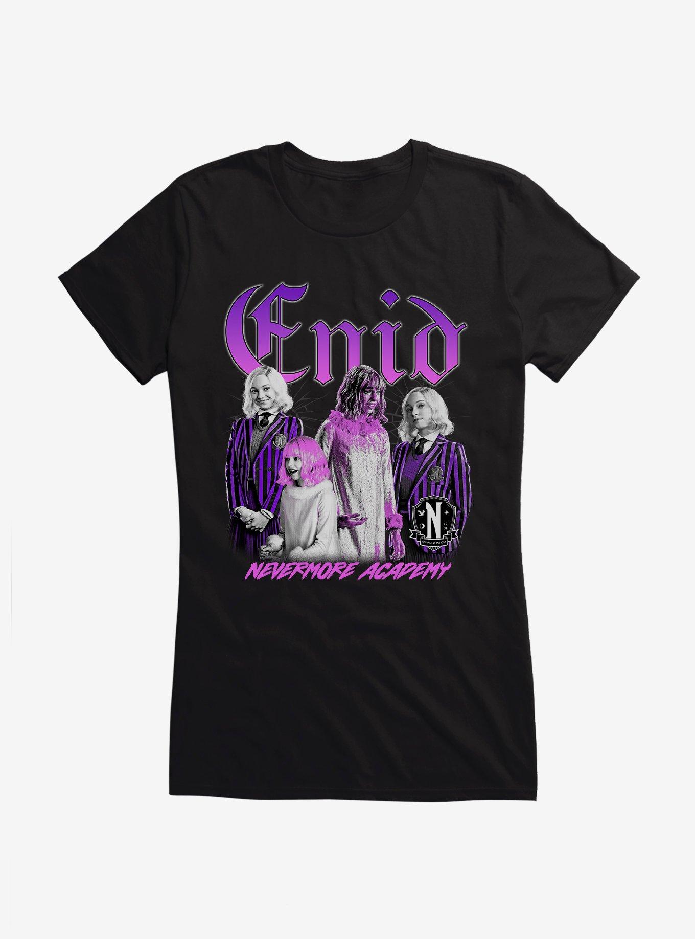 Wednesday Enid Nevermore Academy Girls T-Shirt, BLACK, hi-res