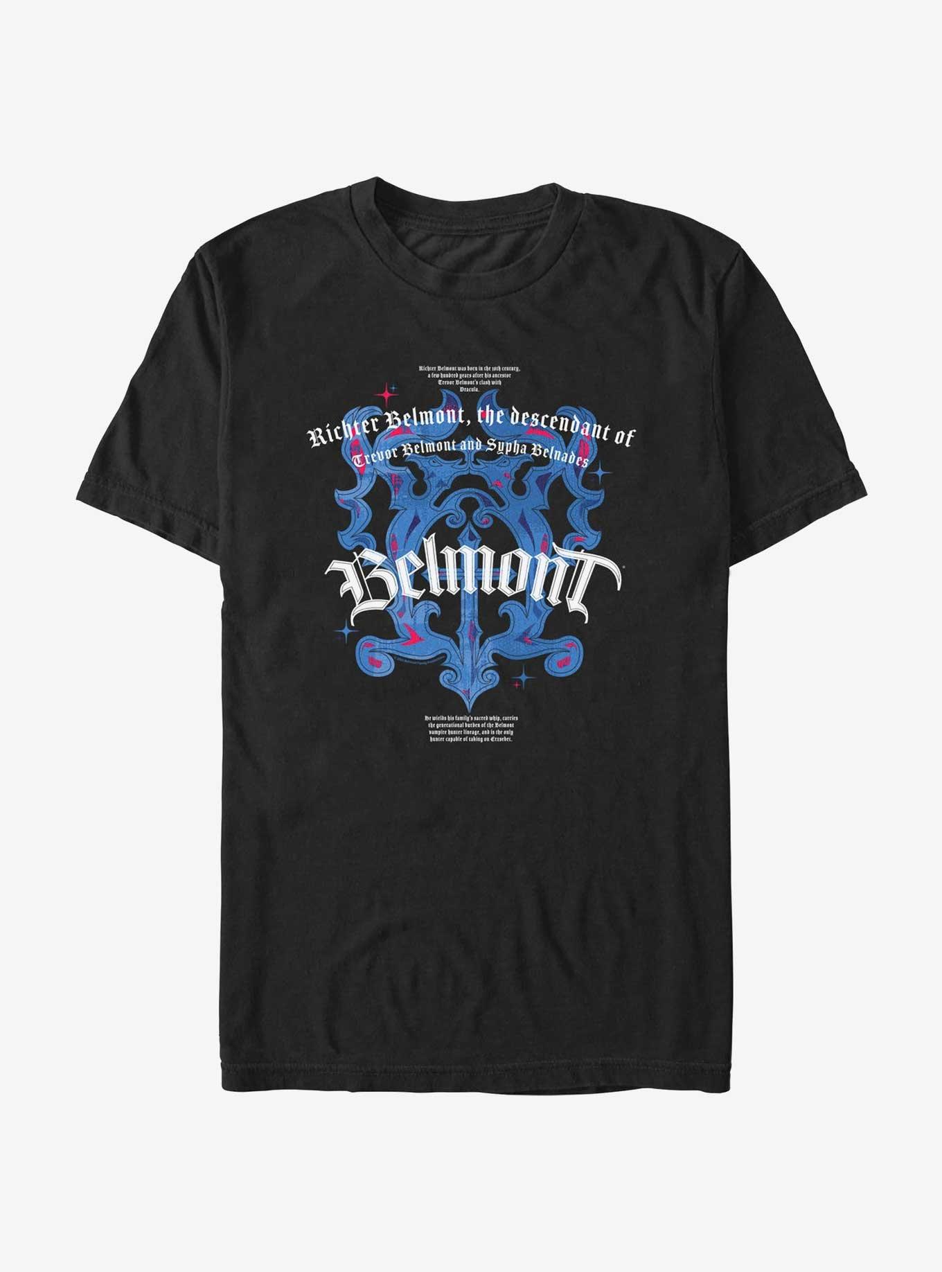 Castlevania: Nocturne Belmont Family Crest T-Shirt, BLACK, hi-res