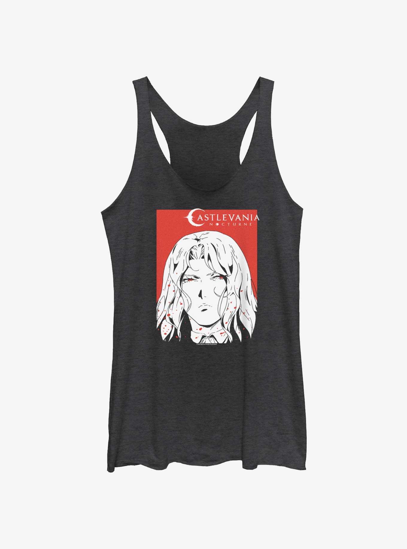 Castlevania: Nocturne Alucard Portrait Womens Tank Top, BLK HTR, hi-res