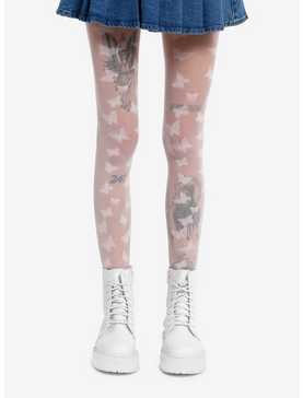 Pink Butterfly Toss Tights, , hi-res