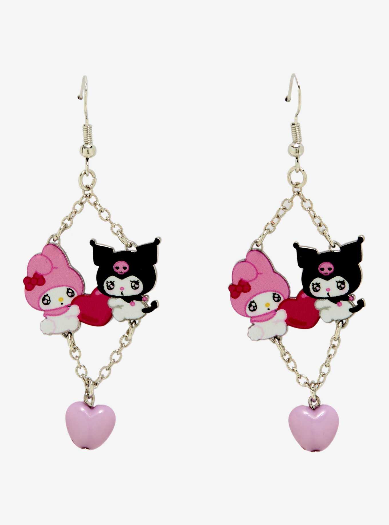 Sanrio My Melody & Kuromi Emo Kyun Statement Earrings - BoxLunch Exclusive, , hi-res