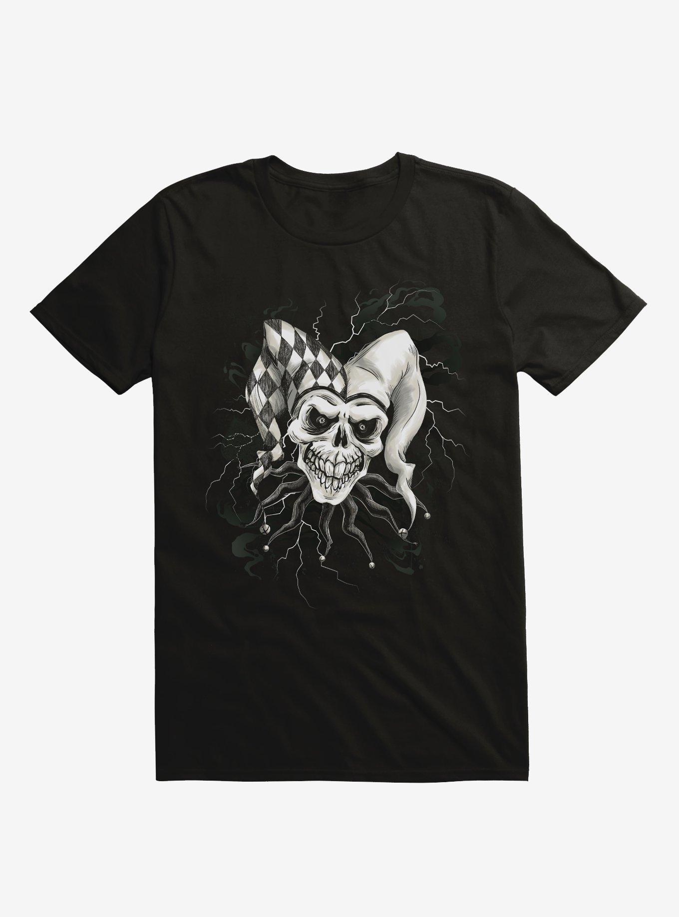 Dark Jester Skull T-Shirt, BLACK, hi-res
