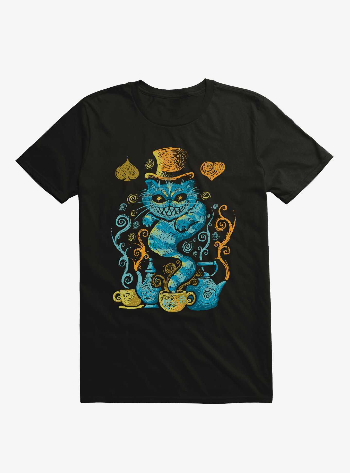 Cheshire Cat Tea Time T-Shirt By Letterq, , hi-res