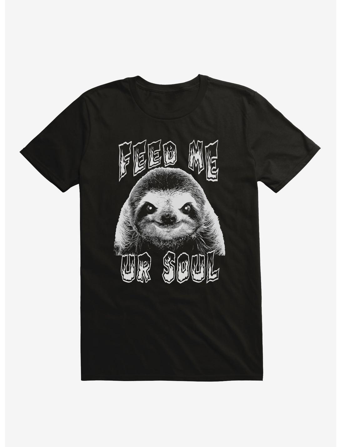 Sloth Feed Me Your Soul T-Shirt, BLACK, hi-res