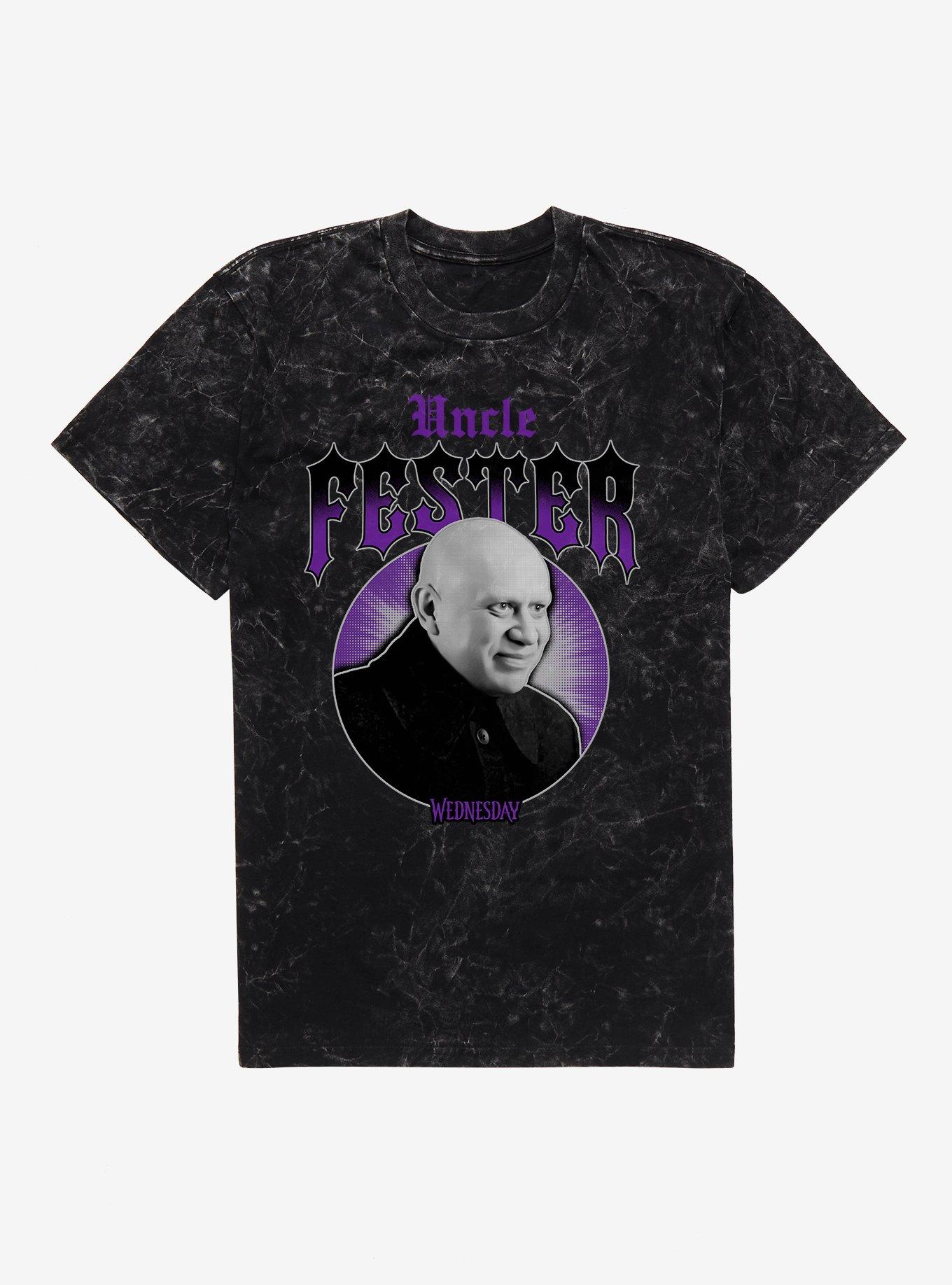 Wednesday Uncle Fester Mineral Wash T-Shirt, , hi-res