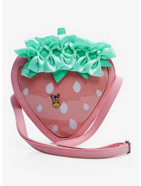 Strawberry Ribbon Stem Pin Collector Crossbody Bag, , hi-res