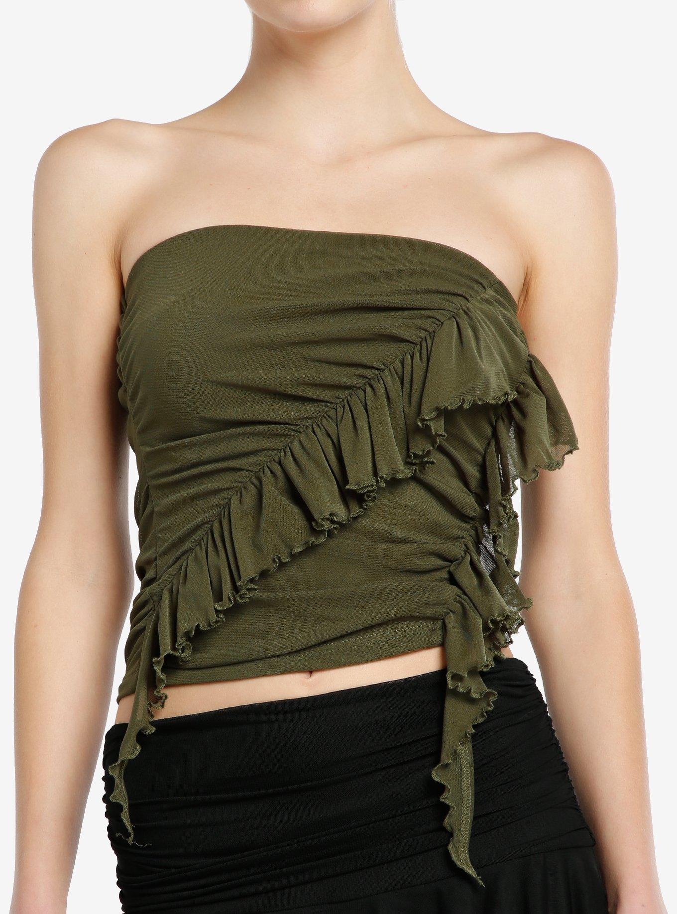 Cold Shoulder Ruffle Top - Trader Rick's for the artful woman