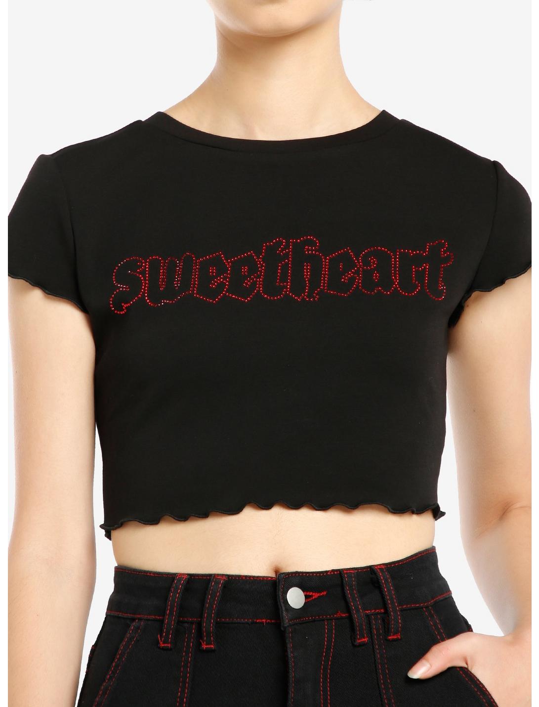Sweetheart Rhinestone Girls Baby T-Shirt, RED, hi-res