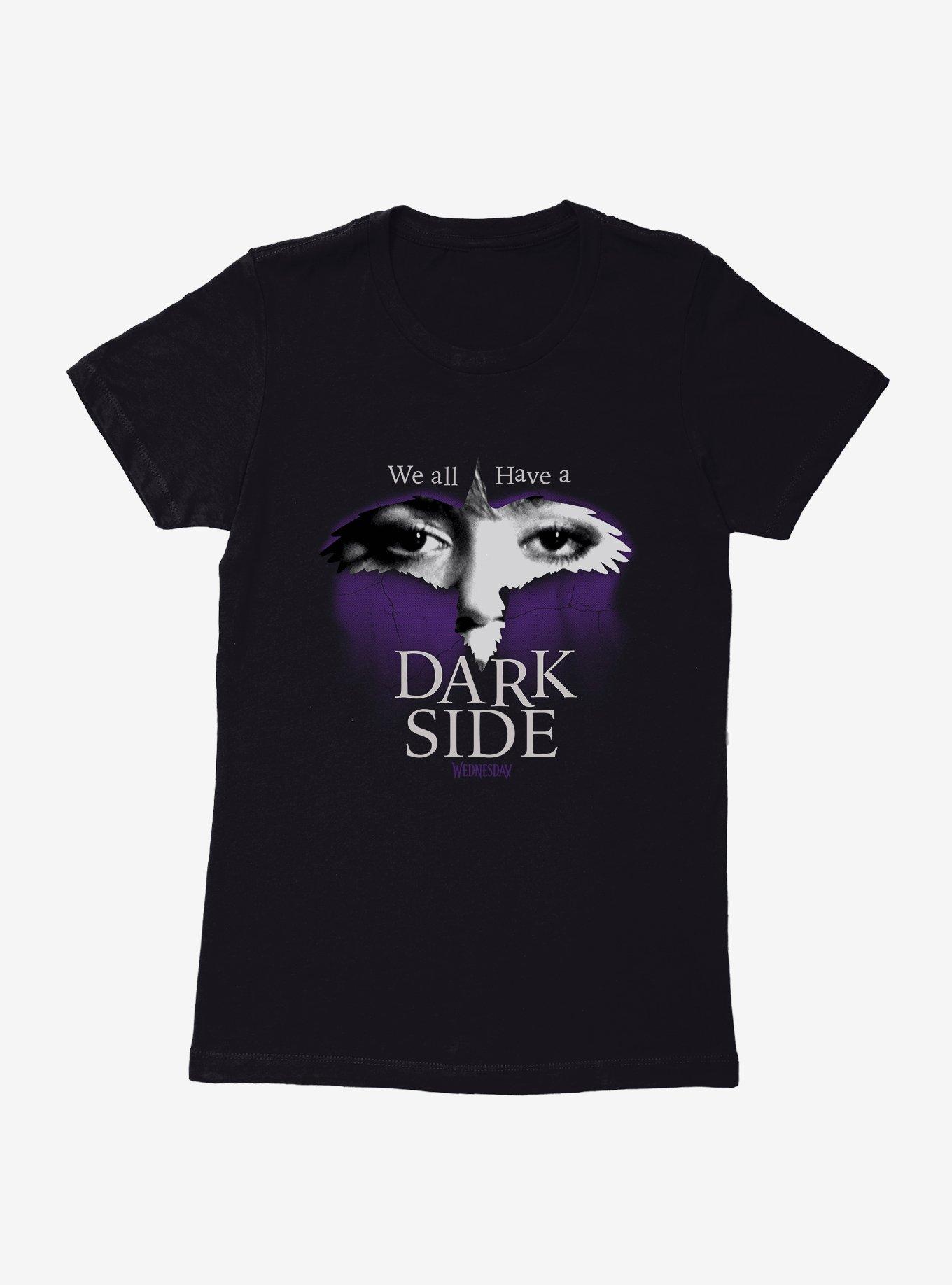 Wednesday We All Have A Dark Side Womens T-Shirt, BLACK, hi-res