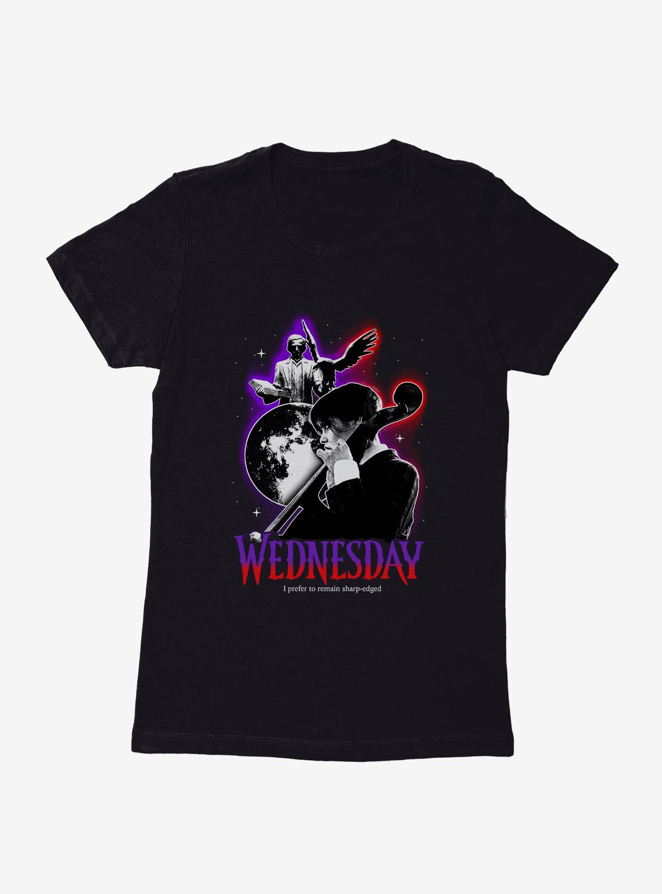 Wednesday Sharp-Edged Womens T-Shirt, BLACK, hi-res