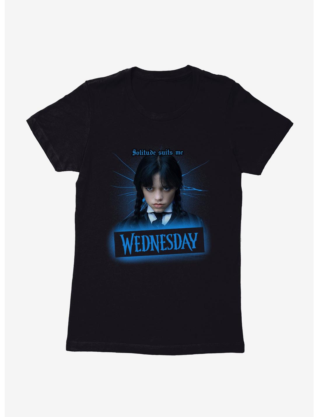 Wednesday Solitude Suits Me Womens T-Shirt, BLACK, hi-res