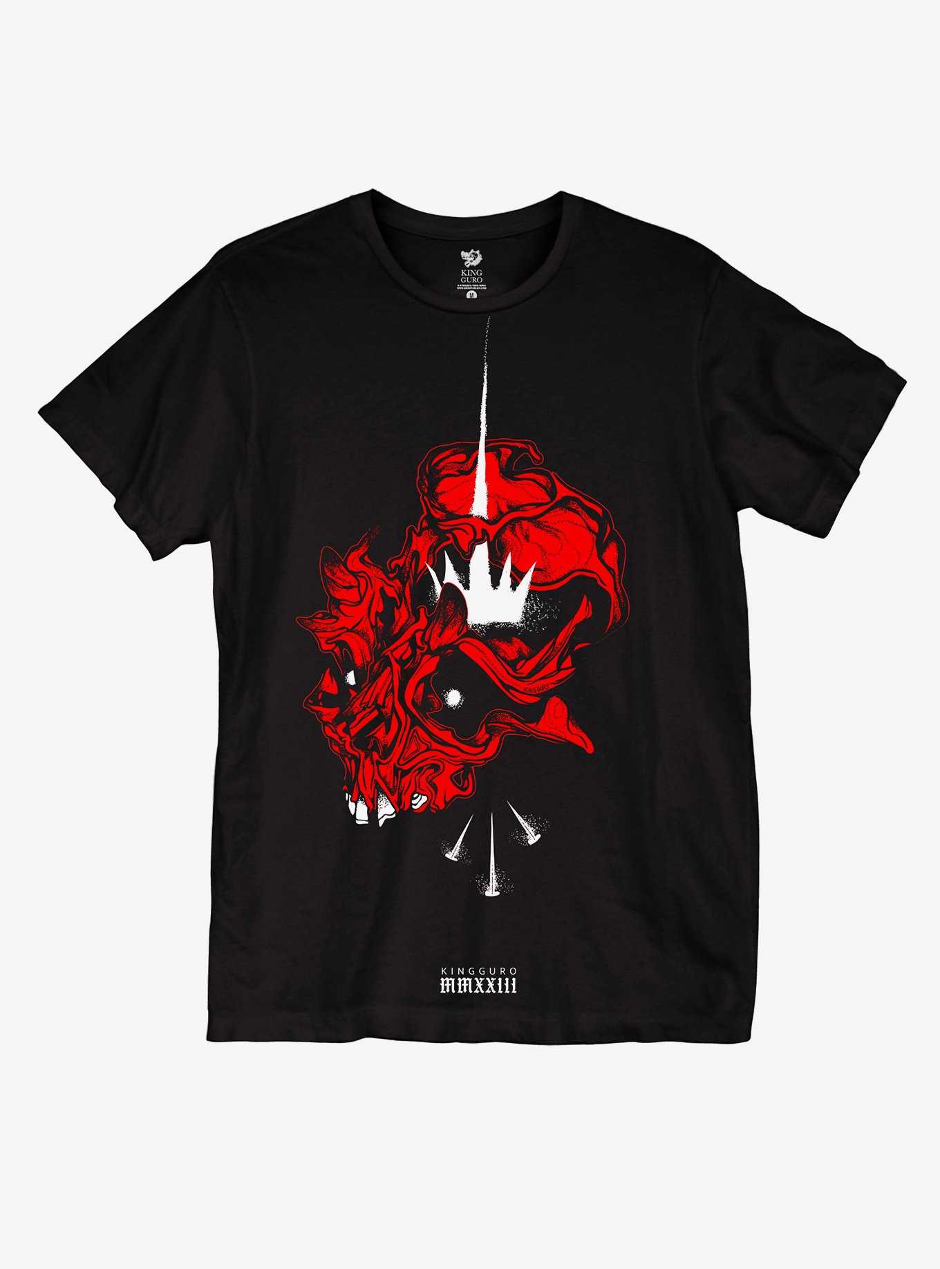 Red Skull & Nails T-Shirt By King Guro, , hi-res