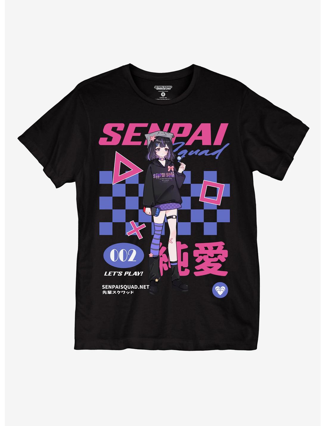 Let's Play Gamer Girl T-Shirt By Senpai Squad, BLACK, hi-res