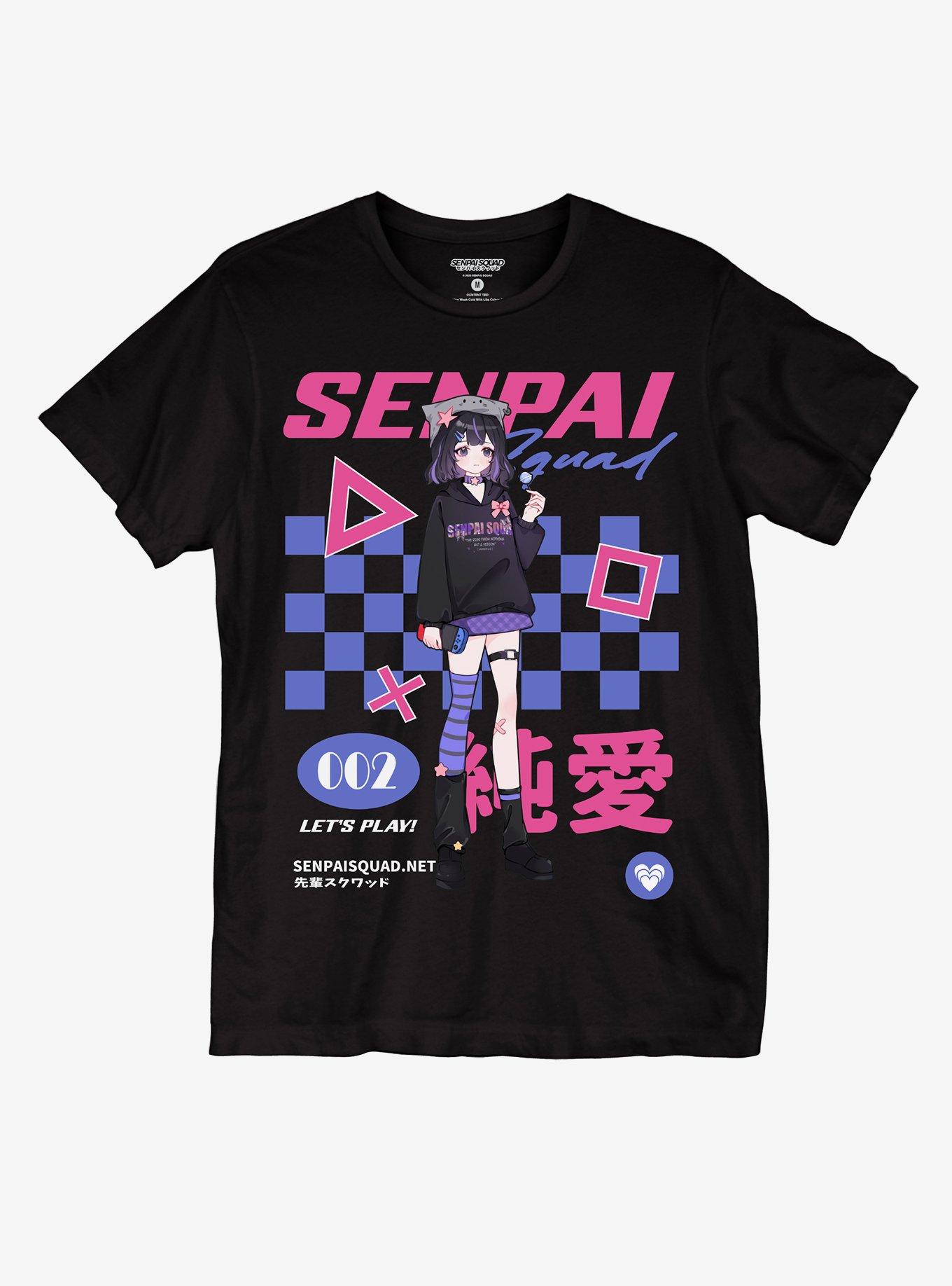 Let's Play Gamer Girl T-Shirt By Senpai Squad, BLACK, hi-res