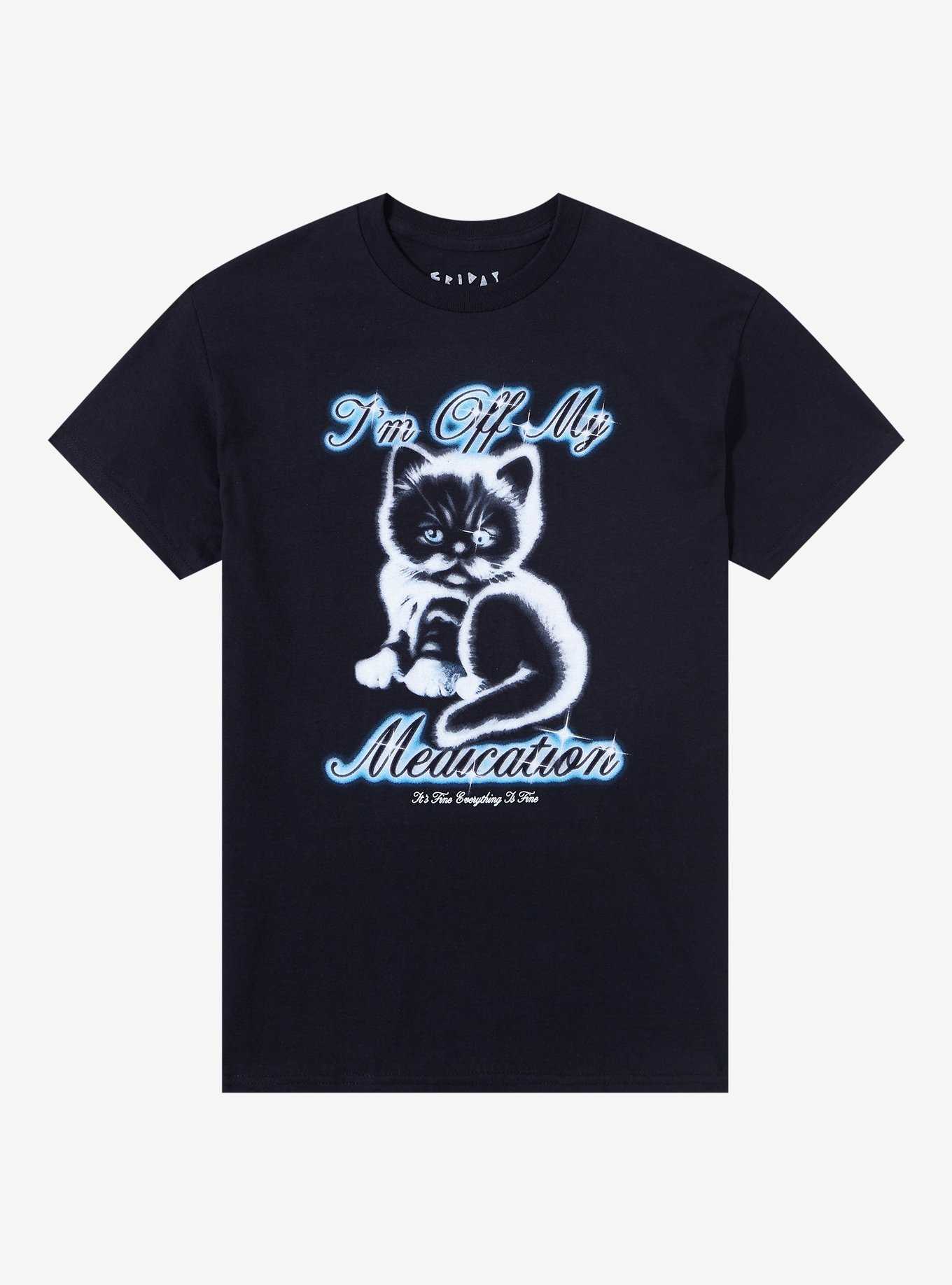 Off My Meds Cat T-Shirt By Friday Jr, , hi-res
