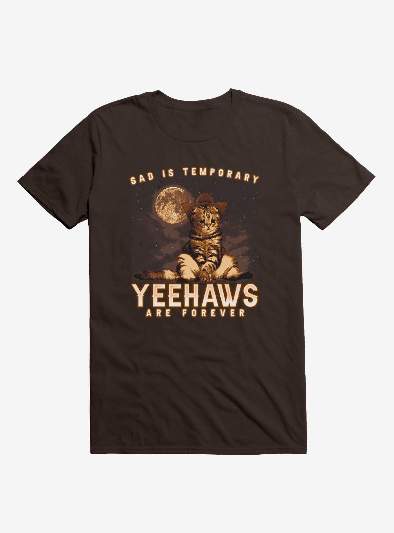 Yeehaw Cowboy Cat T-Shirt, BLACK, hi-res