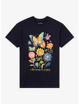 Flower Butterfly Poop T-Shirt By Friday Jr, , hi-res