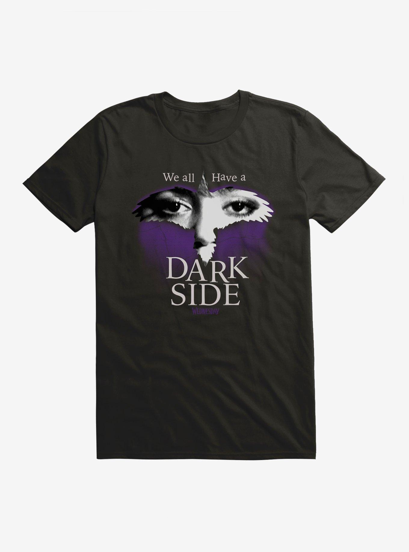 Wednesday We All Have A Dark Side T-Shirt, BLACK, hi-res