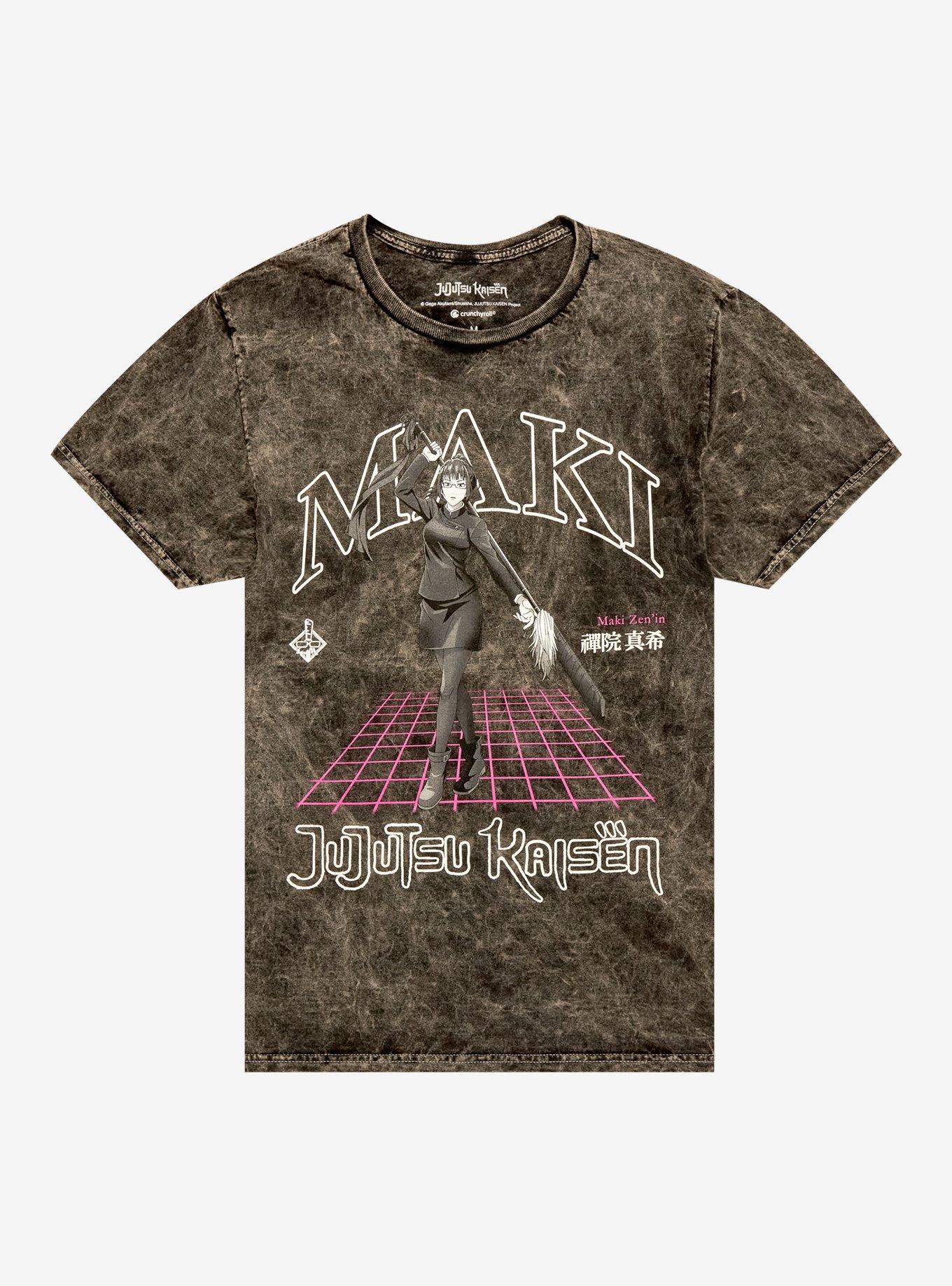 Jujutsu Kaisen Maki Grey Mineral Wash T-Shirt