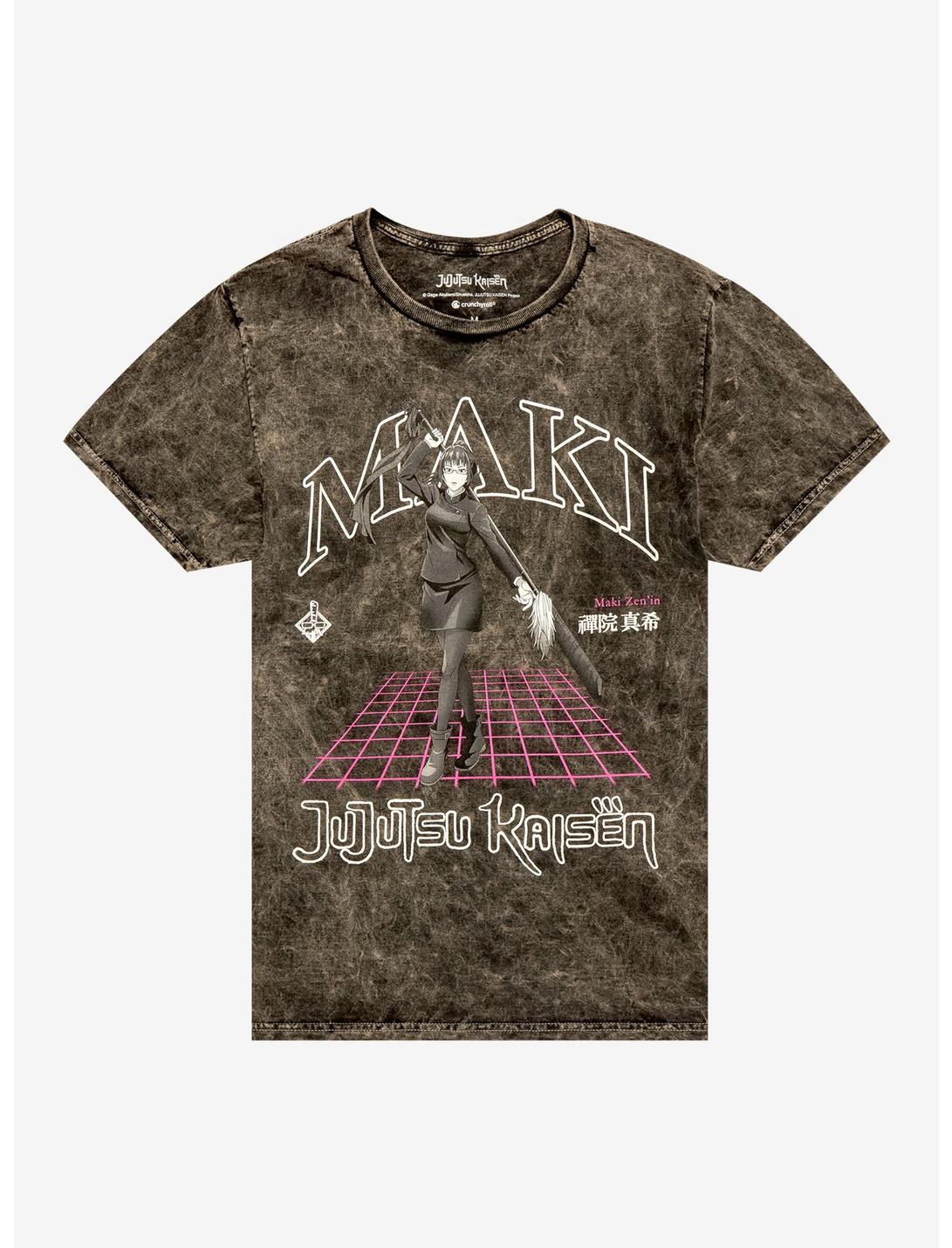 Jujutsu Kaisen Maki Grey Mineral Wash T-Shirt, MULTI, hi-res