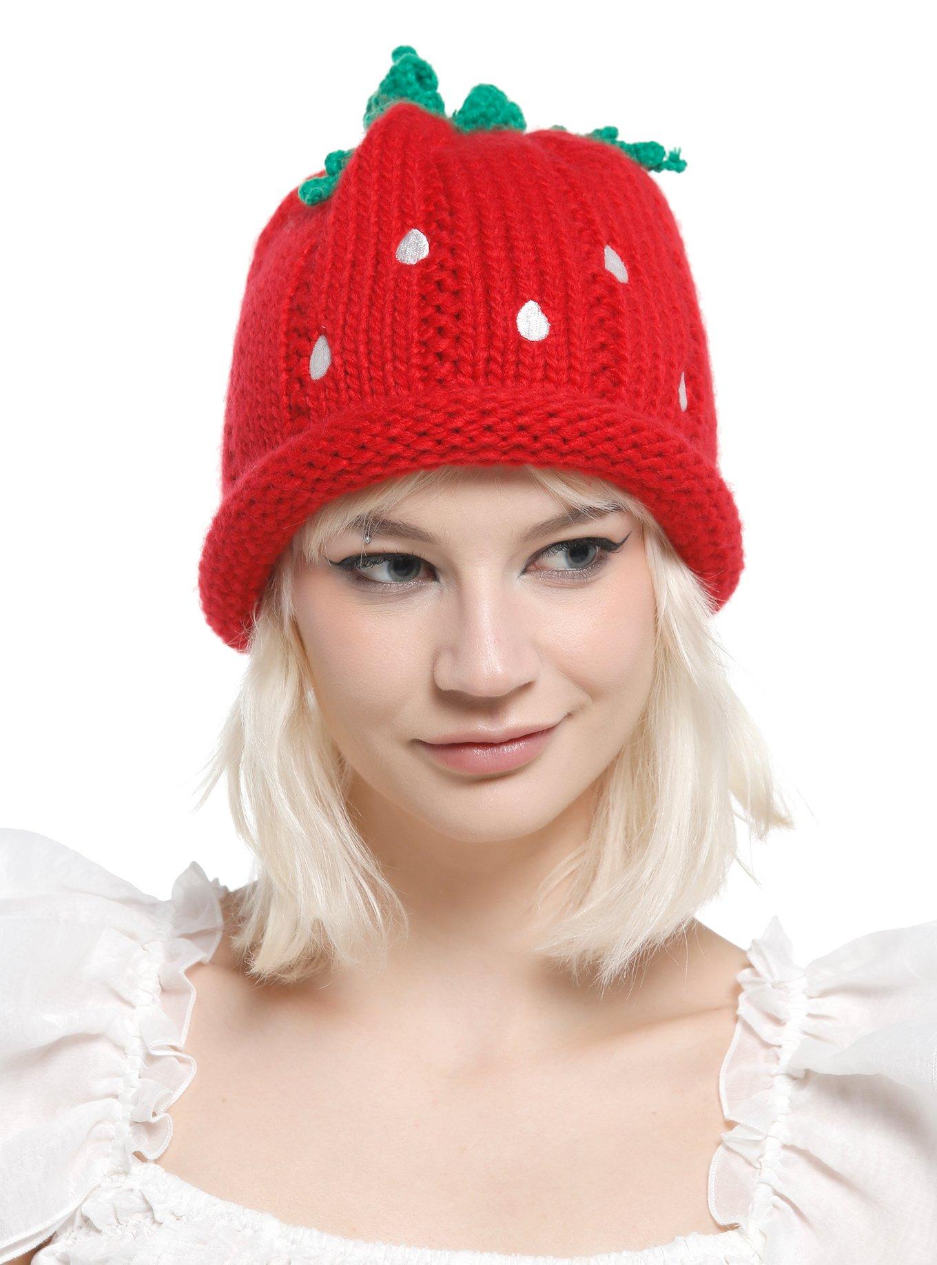 Strawberry Charm Knit Beanie | Hot Topic