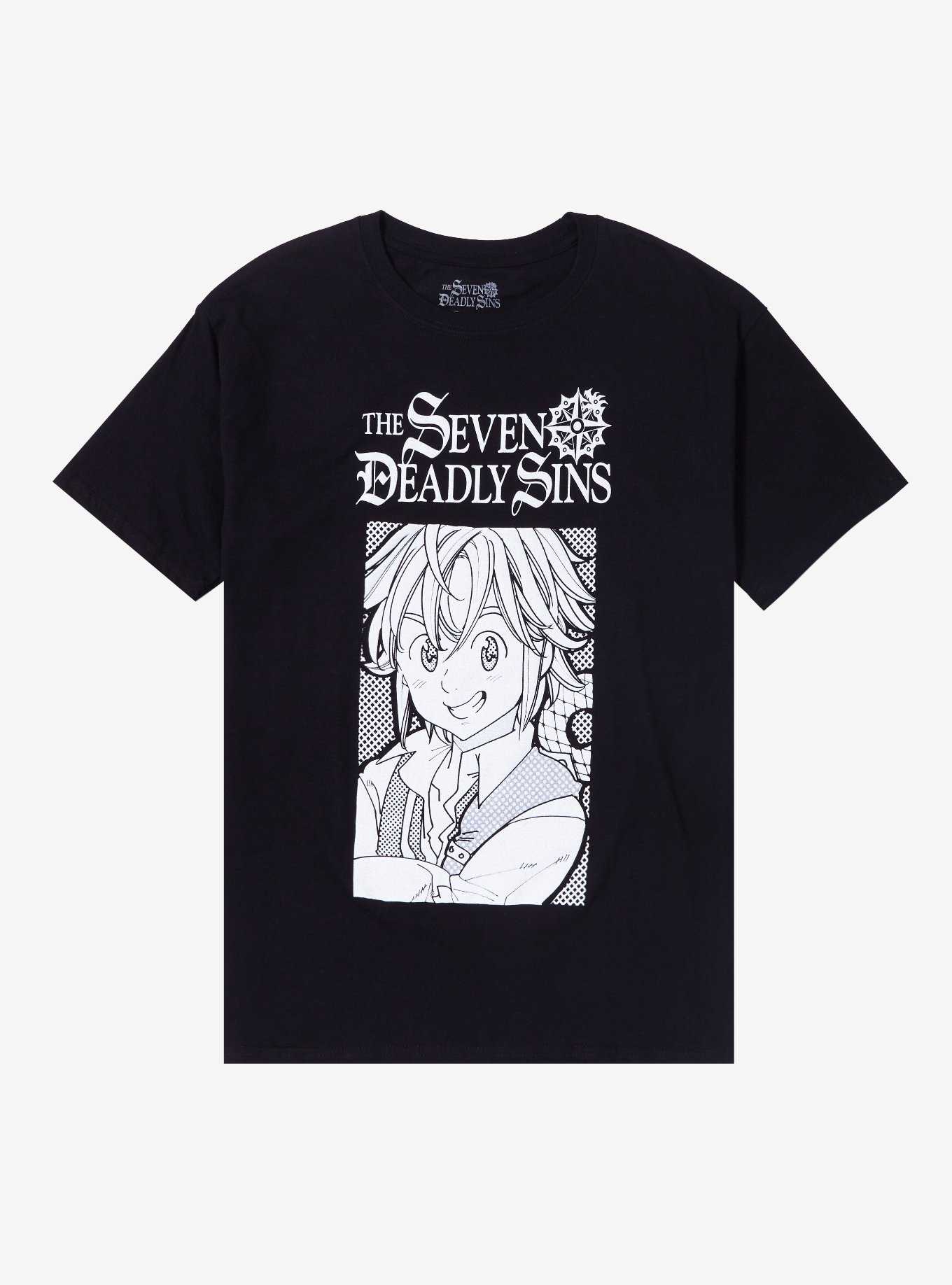 The Seven Deadly Sins Meliodas Black & White T-Shirt, , hi-res