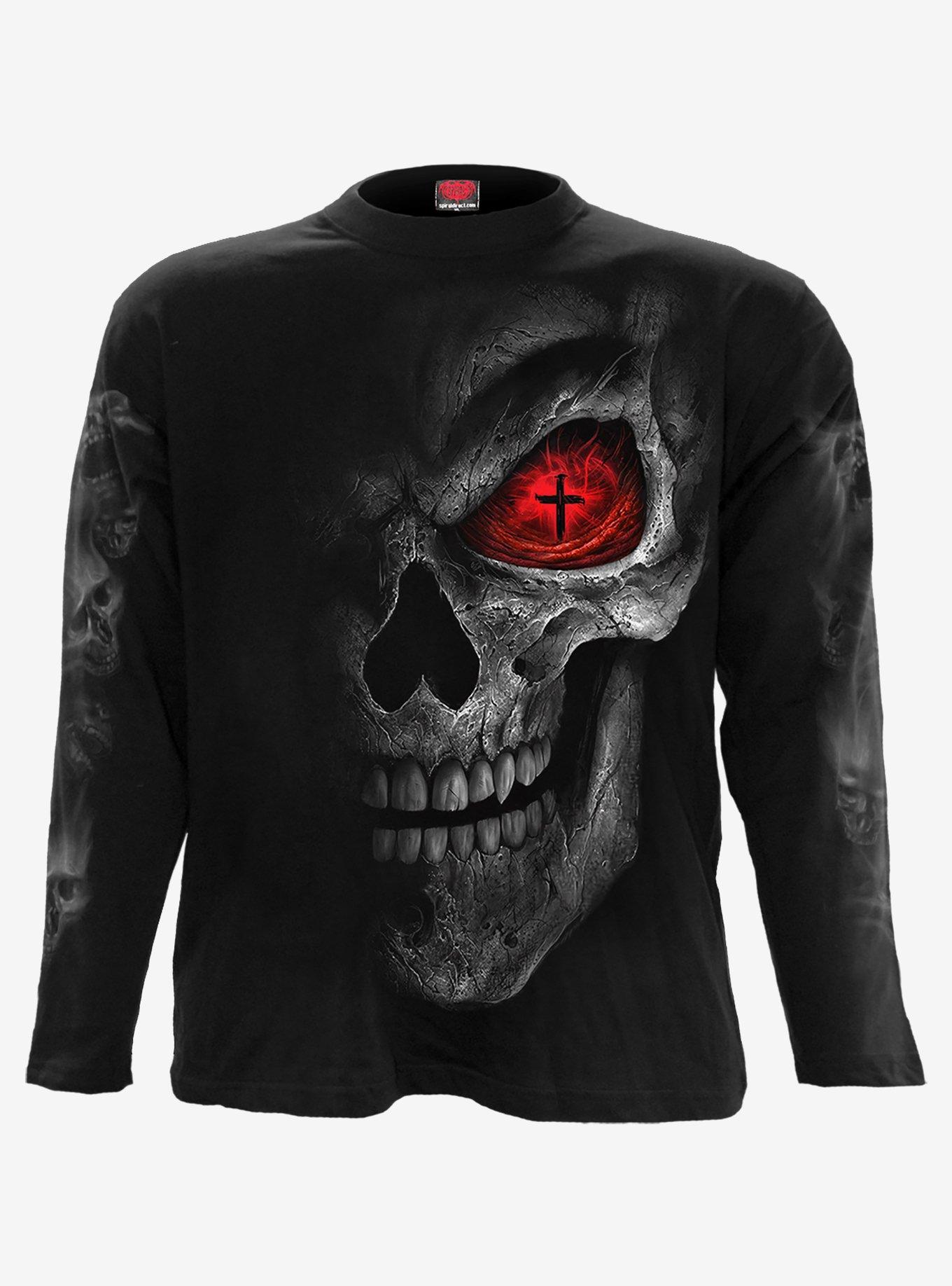Spiral Death Stare Long Sleeve T-Shirt Black, BLACK, hi-res