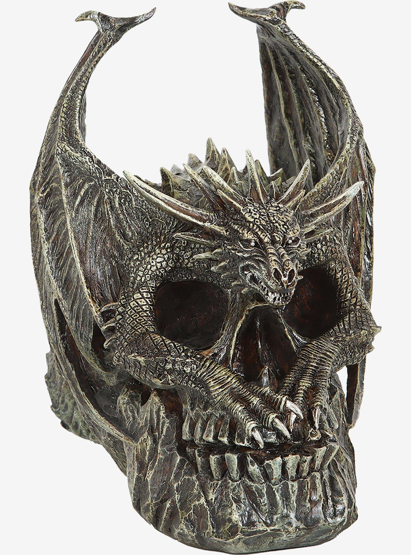 Spiral Draco Skull Sculpture