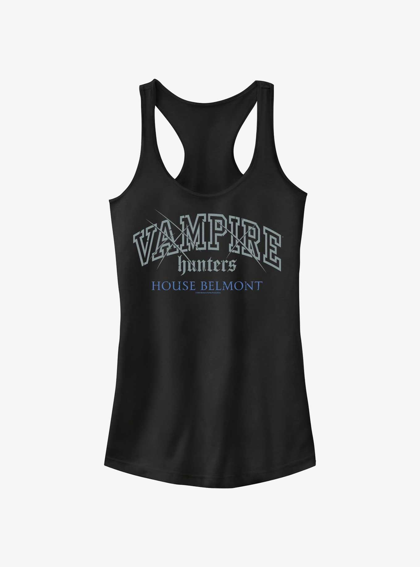 Castlevania: Nocturne Vampire Hunters House Belmont Girls Tank, BLACK, hi-res