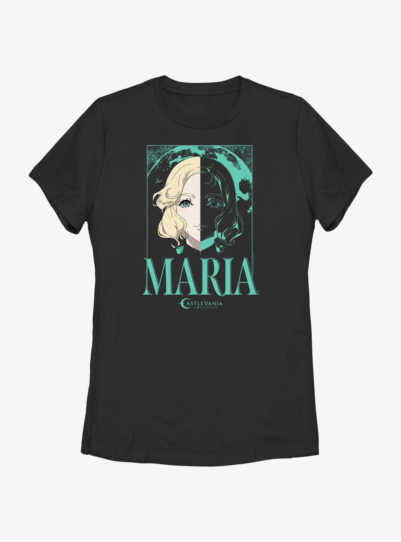 Castlevania: Nocturne Maria Split Womens T-Shirt, BLACK, hi-res