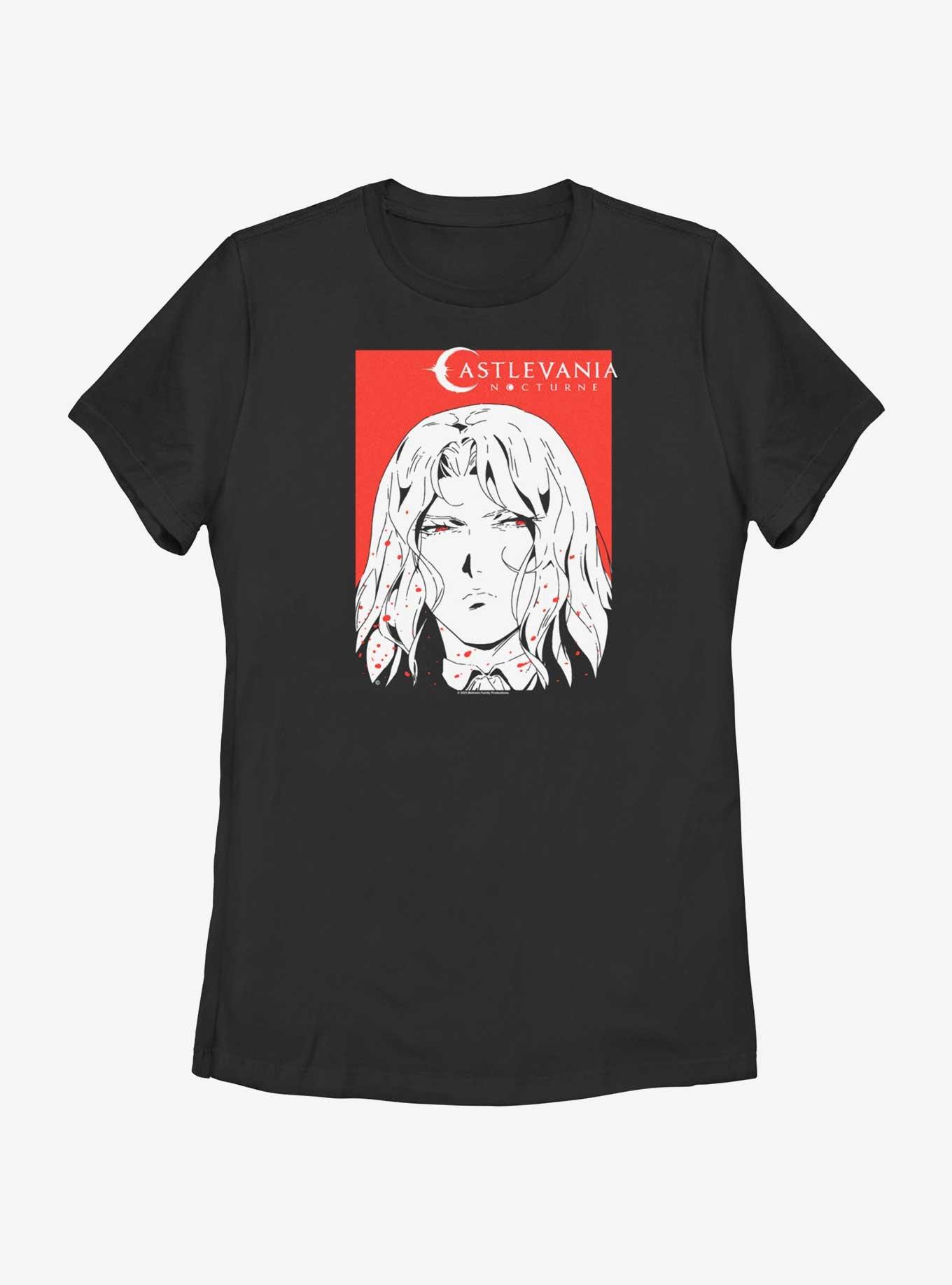 Castlevania: Nocturne Alucard Portrait Womens T-Shirt, BLACK, hi-res