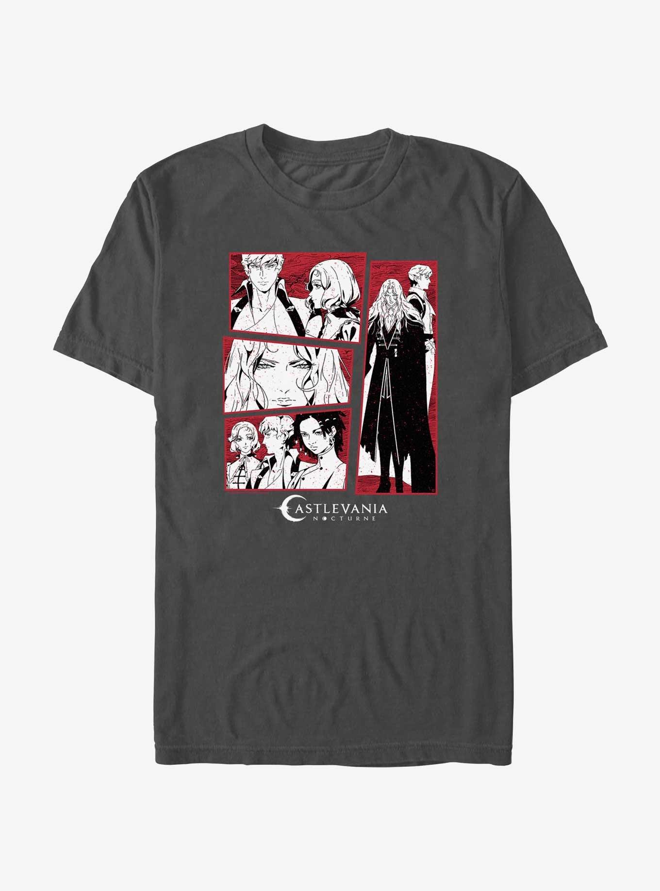 Castlevania: Nocturne Good Guys Panels T-Shirt, CHARCOAL, hi-res