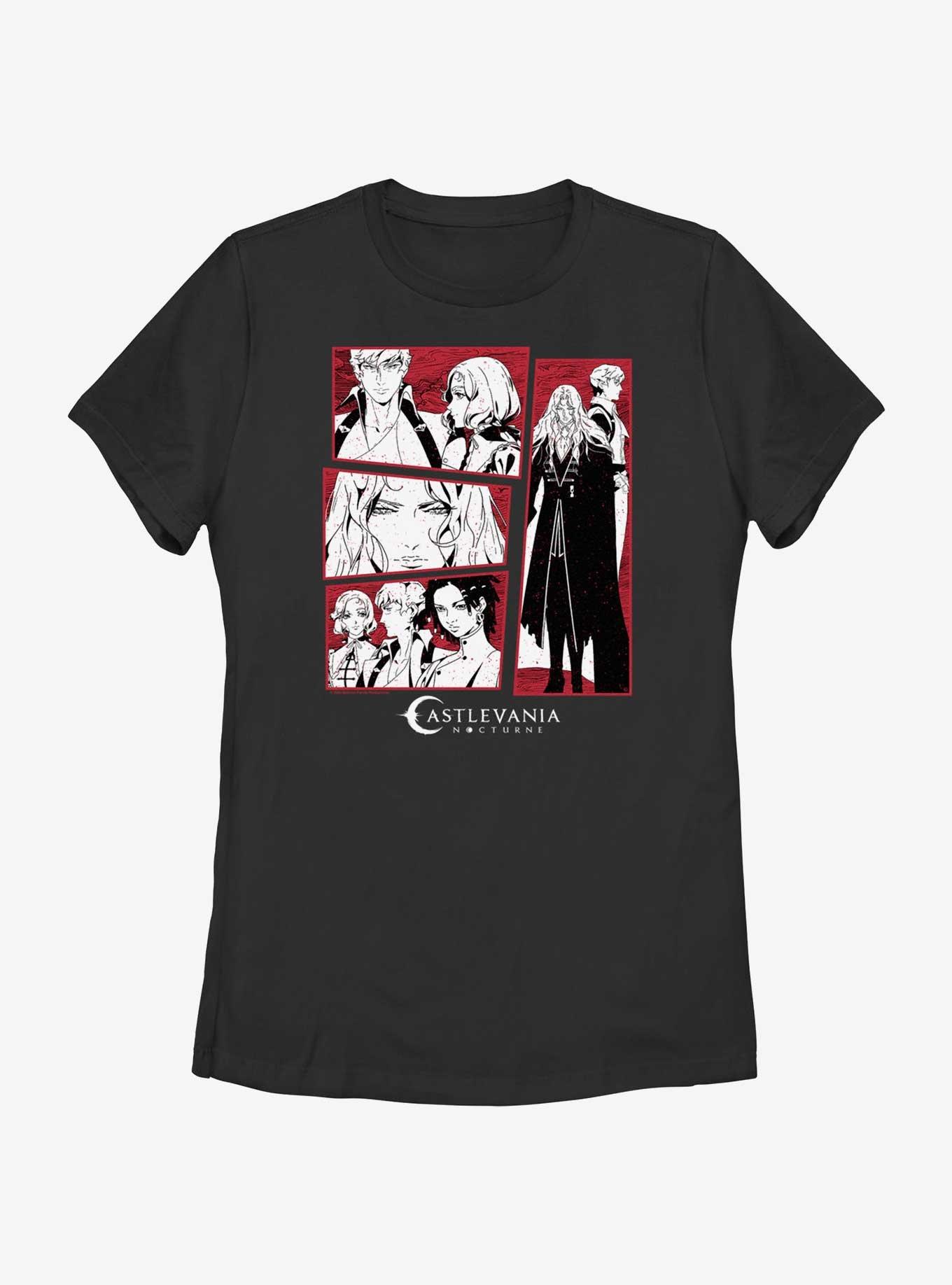 Castlevania: Nocturne Good Guys Panels Womens T-Shirt, BLACK, hi-res