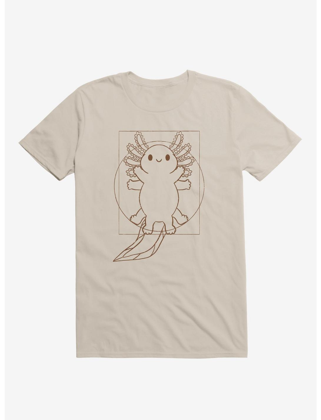 Vitruvian Axolotl T-Shirt, SAND, hi-res