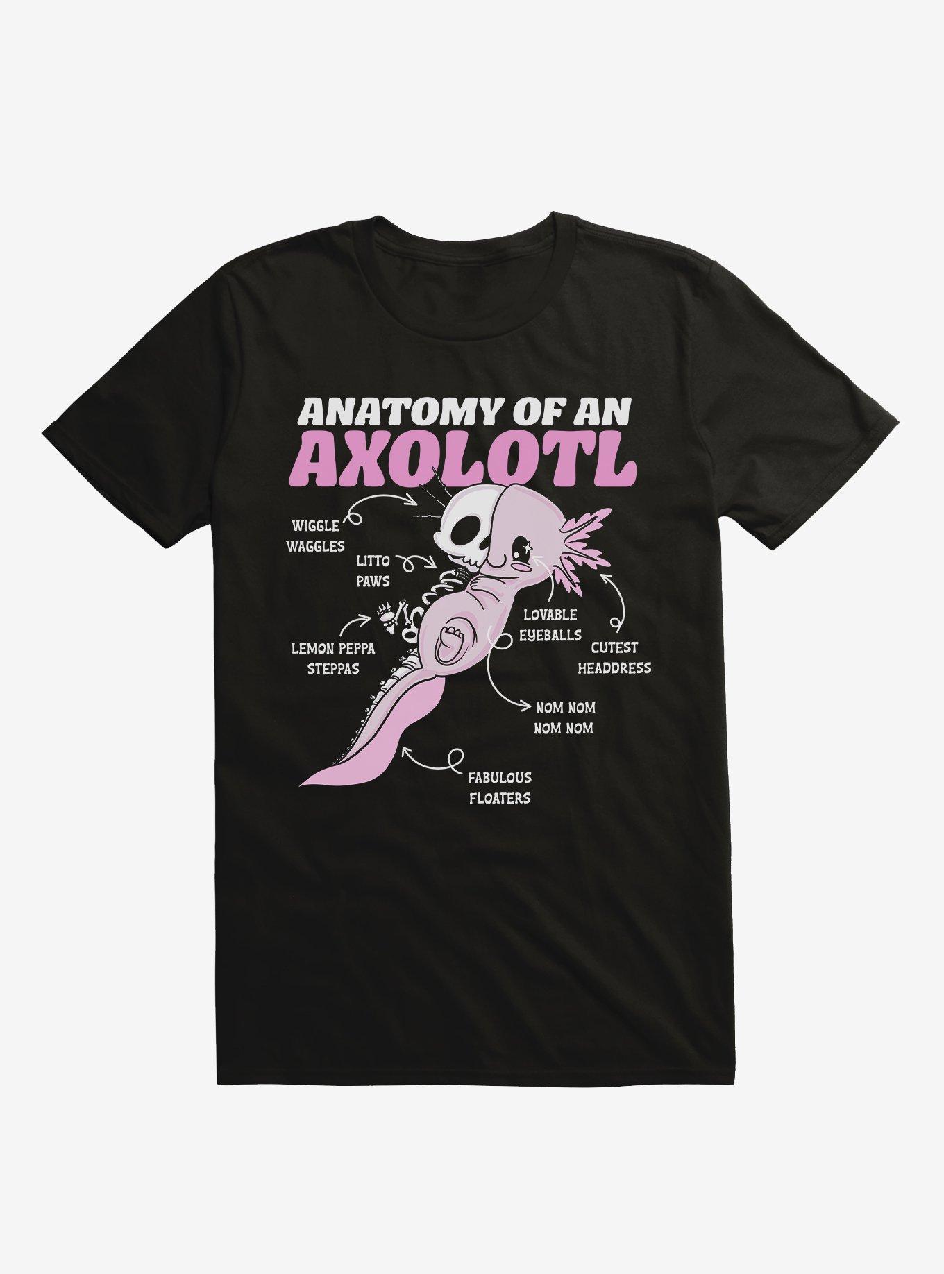 Axolotl Anatomy T-Shirt, BLACK, hi-res