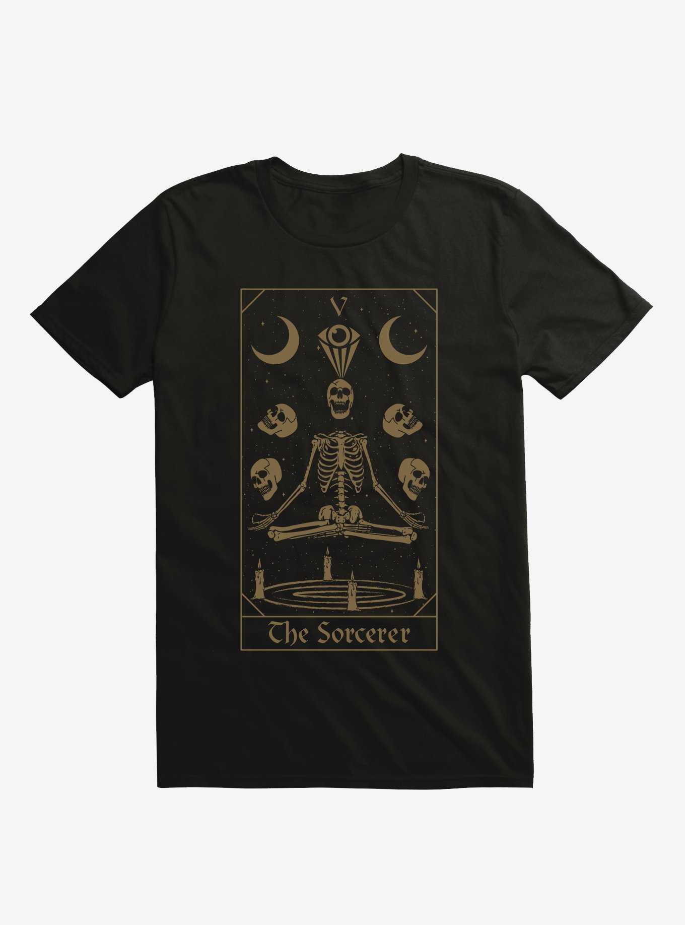 Skeleton Sorcerer Tarot Card T-Shirt, , hi-res
