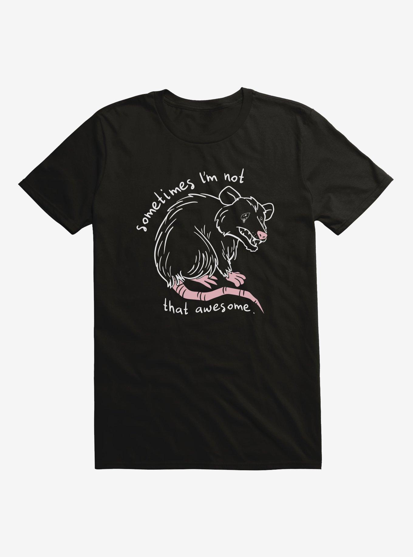 Not Awesome Possum T-Shirt, BLACK, hi-res