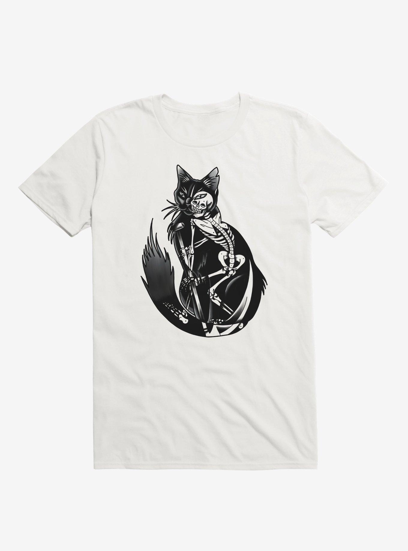 Skeleton Cat T-Shirt By Mercredi Fauve, MULTI, hi-res