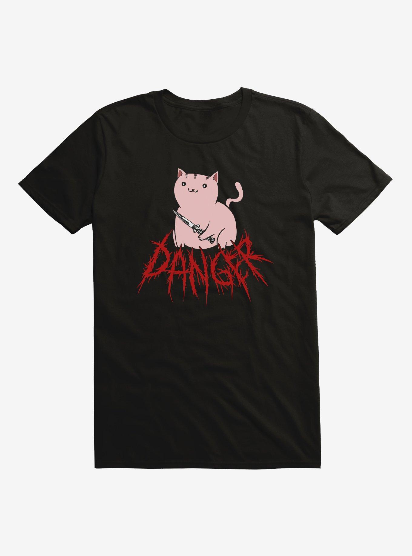 Danger Cat T-Shirt, BLACK, hi-res