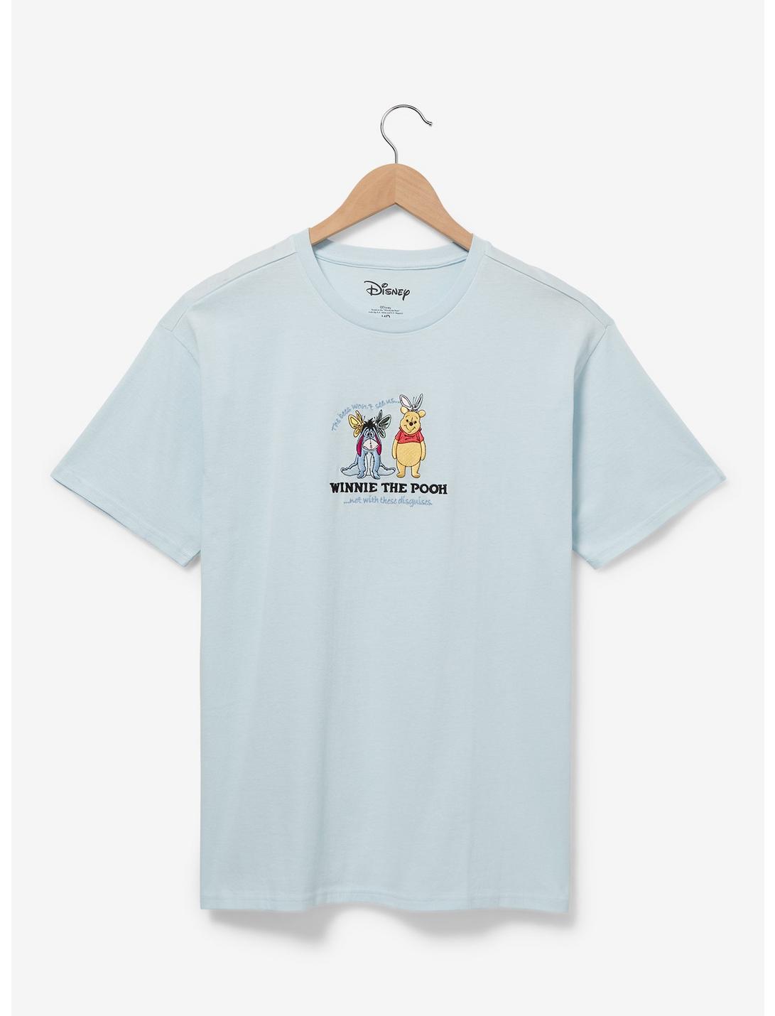 Disney Winnie the Pooh Eeyore and Pooh Bear Embroidered T-Shirt — BoxLunch Exclusive, SKY BLUE, hi-res