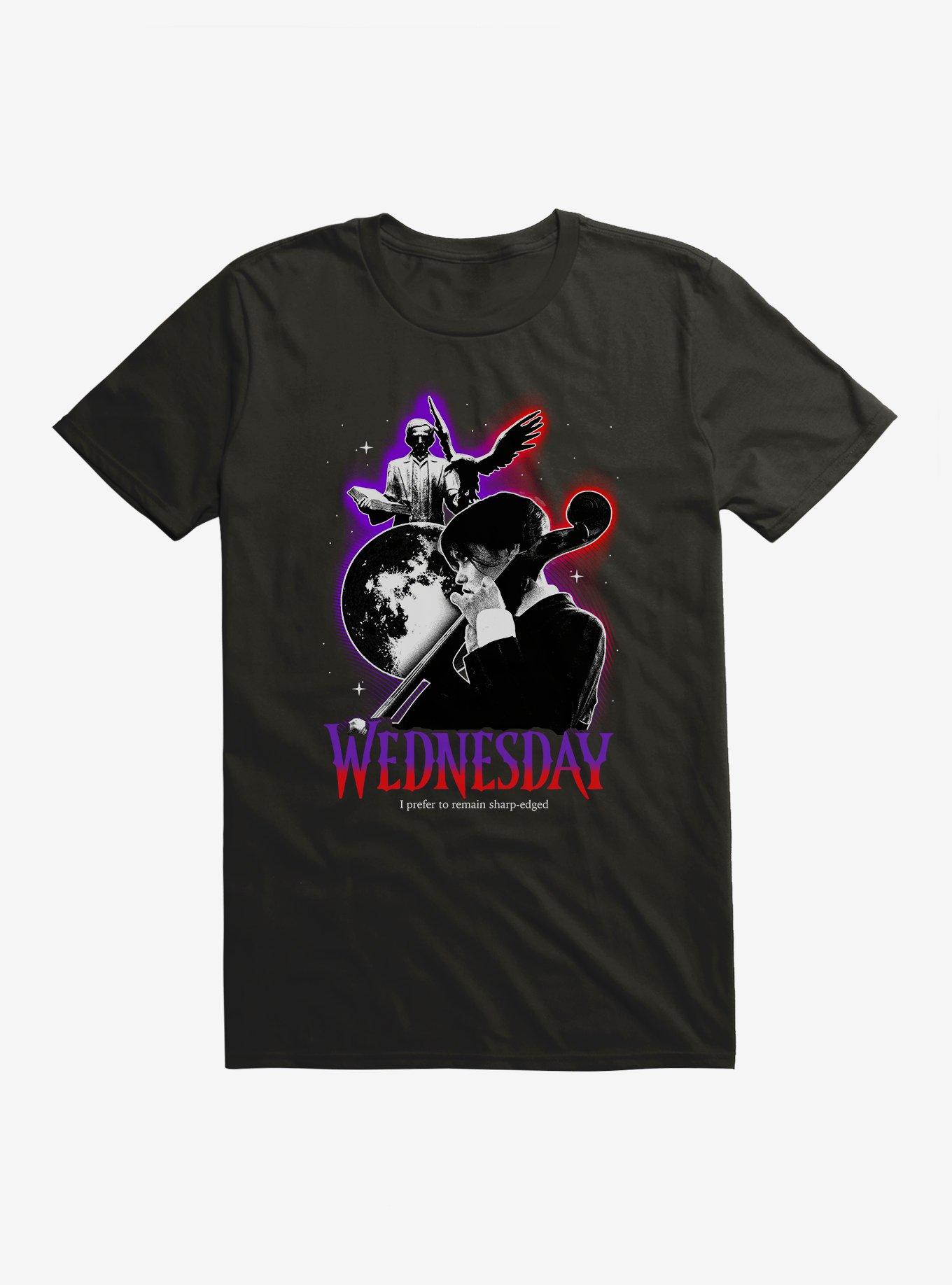 Wednesday Sharp-Edged T-Shirt, BLACK, hi-res