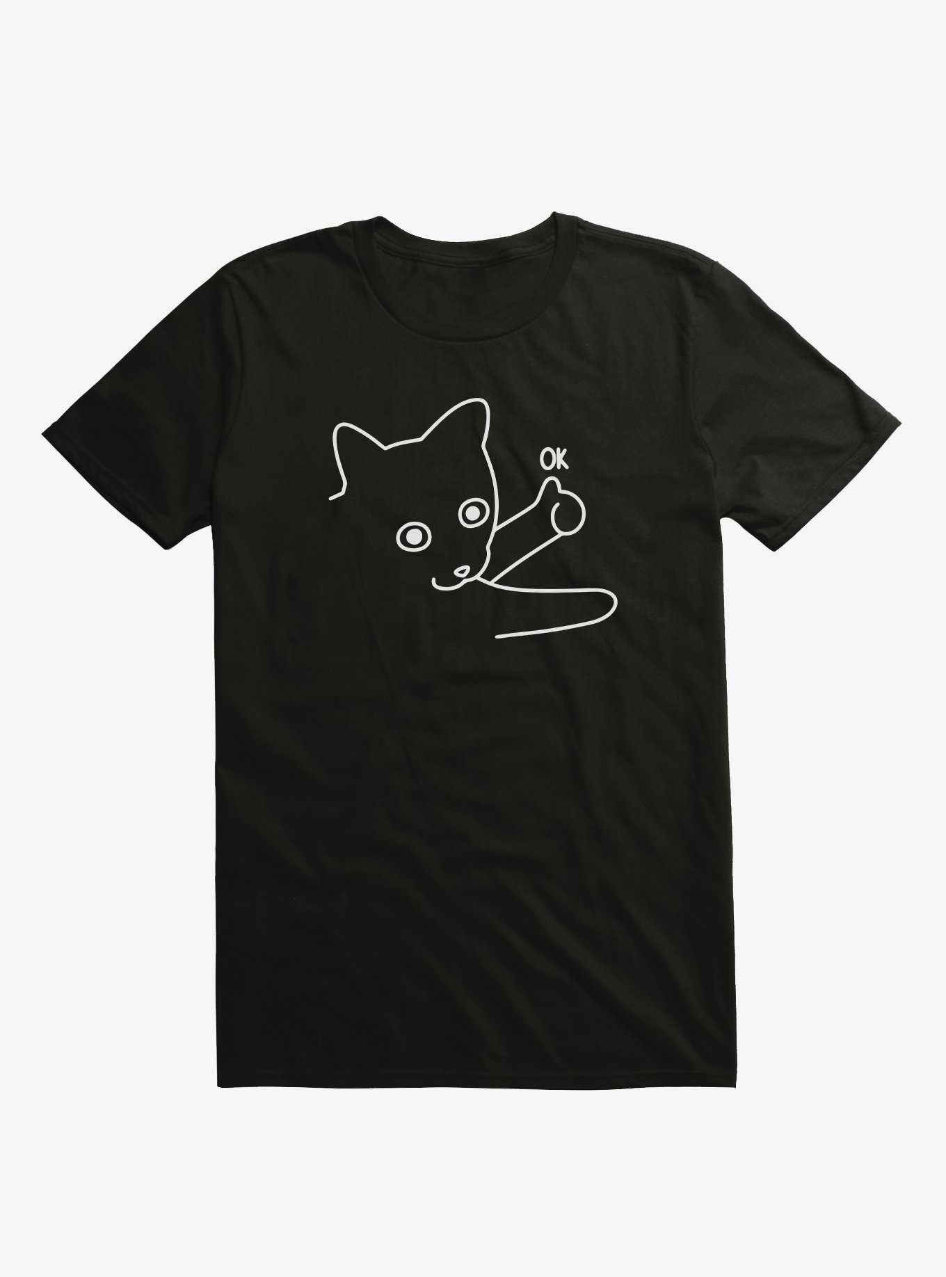 OK Thumbs Up Cat T-Shirt By Heloisa, , hi-res