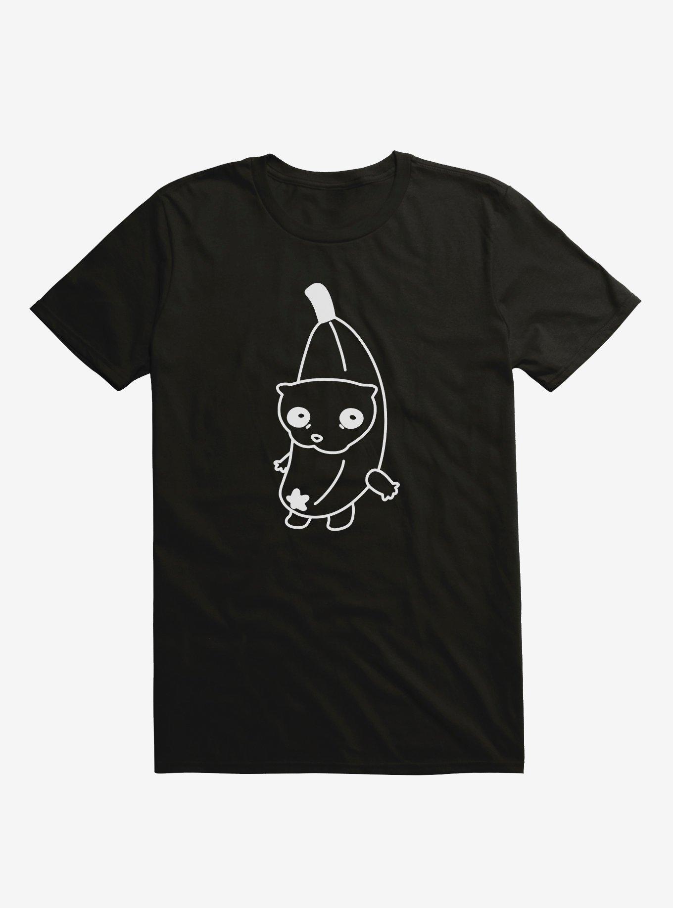 Banana Cat T-Shirt By Heloisa, BLACK, hi-res