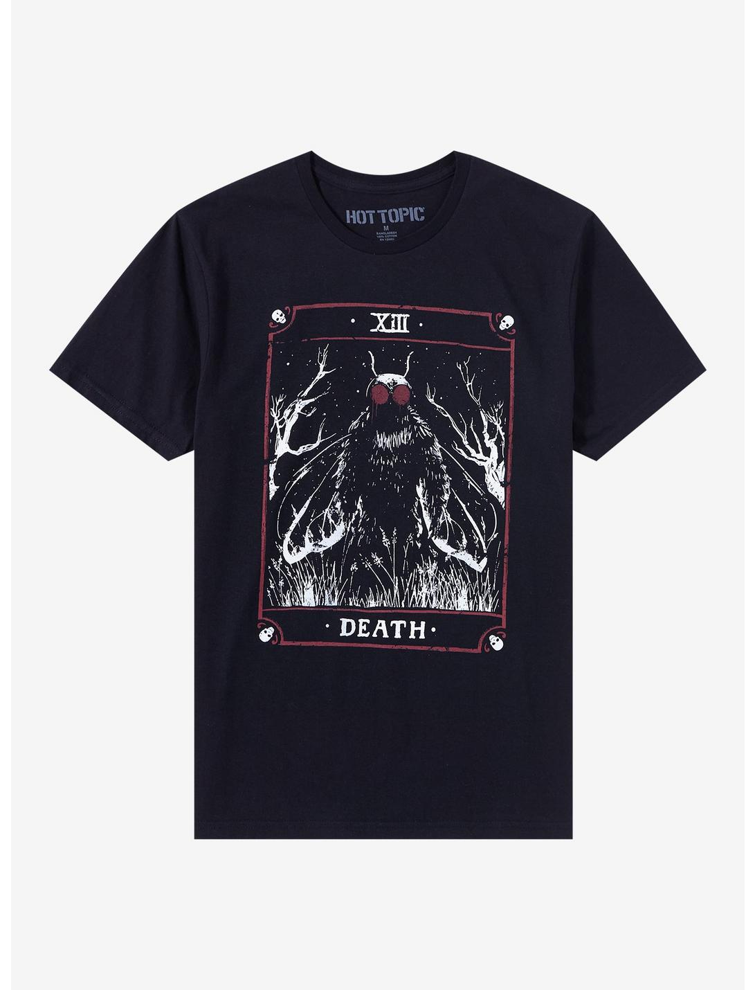 Mothman Death Tarot Card T-Shirt, BLACK, hi-res